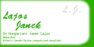 lajos janek business card